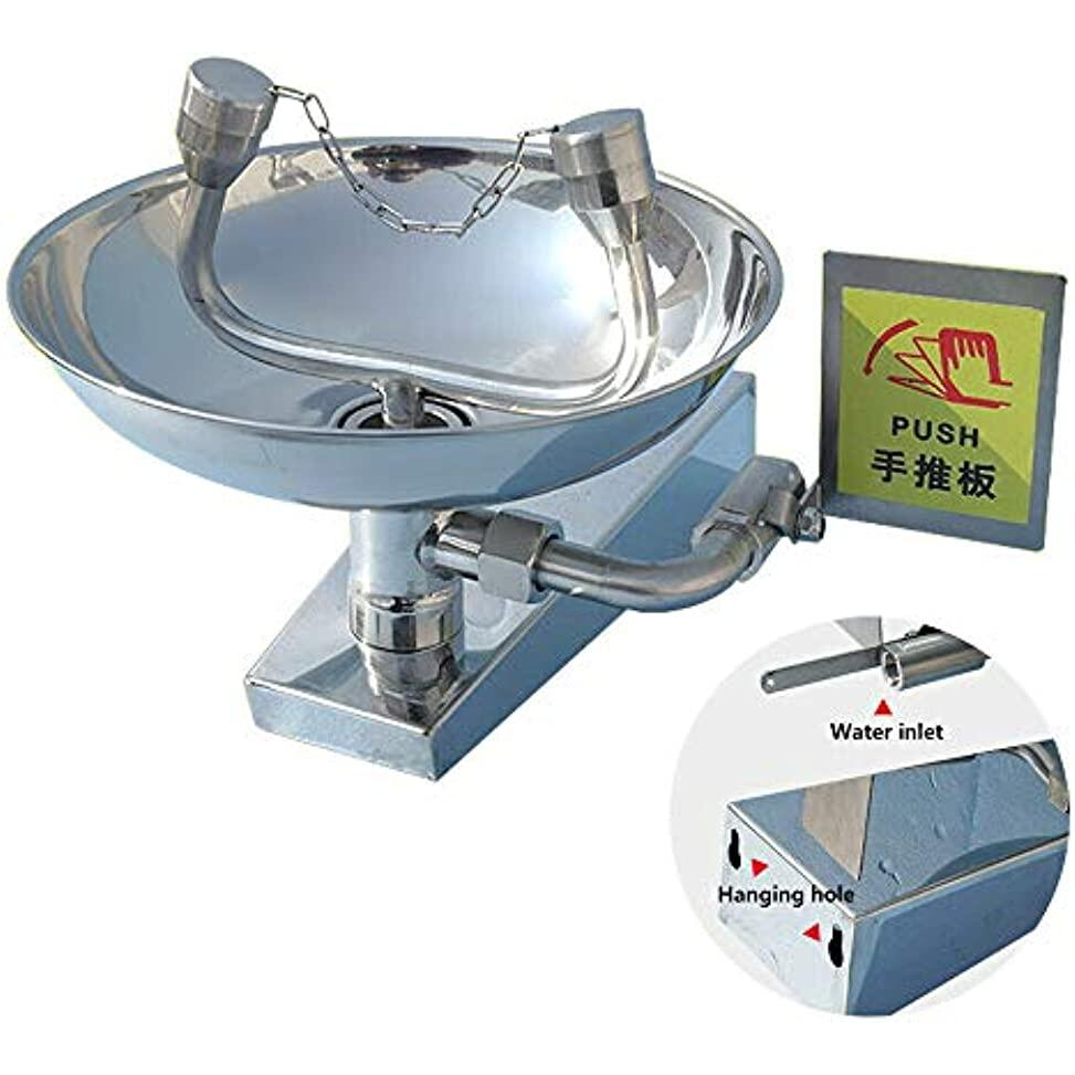 Emergency Eyewash Station Wall Mounted - ANSI Compliant Face Washer For Labs & Workplaces