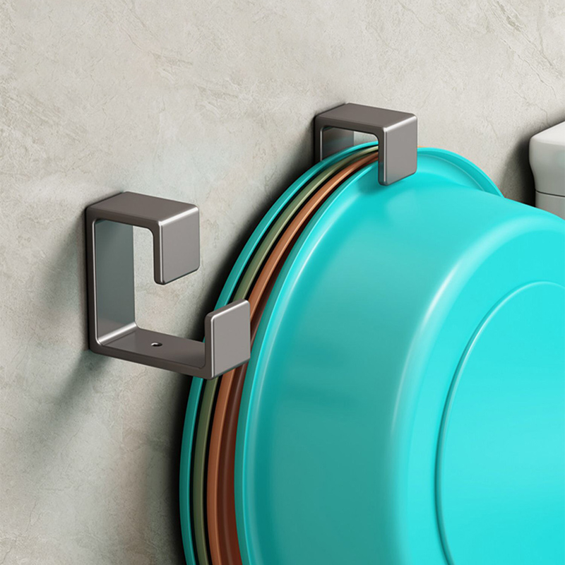 Stainless Steel Washbasin Holder Hooks PunchFree Washbasin Organizer