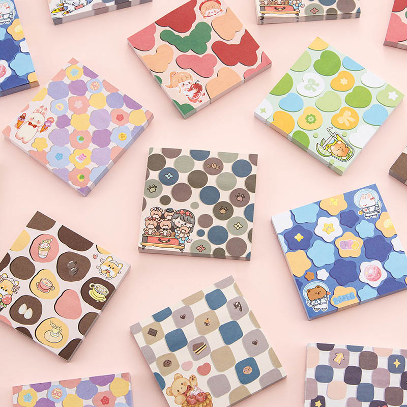 Cute Lattice Sticky Notes Student Message Stickers Cartoon Memo Notes ...