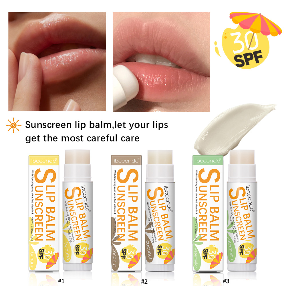 IBCCCNDC Sunscreen Lip Balm SPF 30 UVA Protection Lips Moisturizer ...