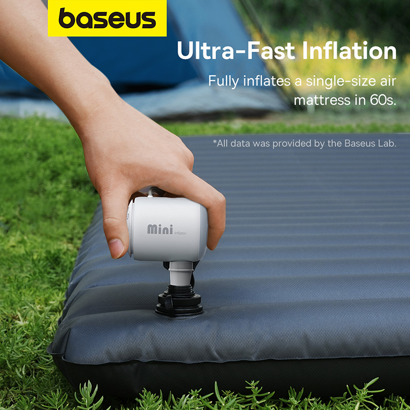 Baseus Mini Inflate & Deflate Portable Air Pump with Light for Air Mattress Pool Floats Air Bed