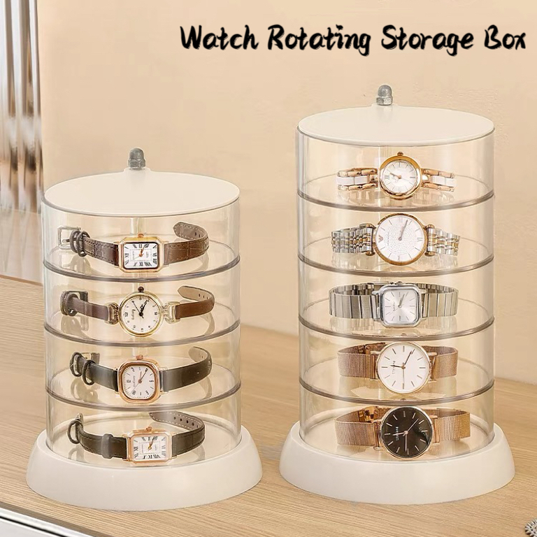 Large Capacity Watch Rotating Storage Box Dustproof Rotating Multi ...
