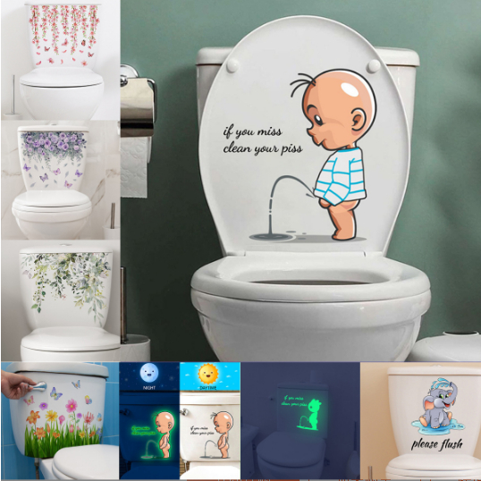 FAMY Funny Toilet Warning Stickers Child Urination Toilet Lid ...