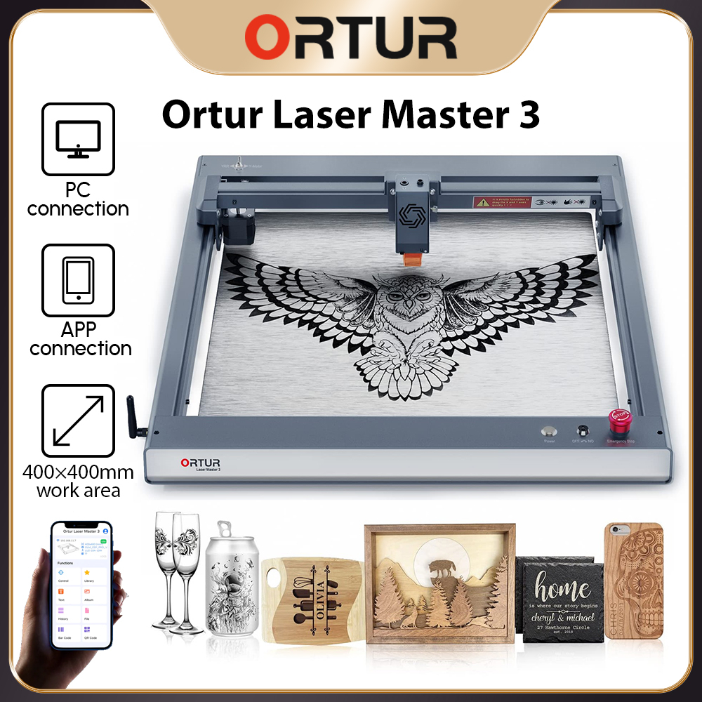 ORTUR Laser Master 3 Laser Engraver, 10W Higher Accuracy Laser Cutter,  20000mm/min Engraving Speed and App Control Laser Engraver for Wood and  Metal