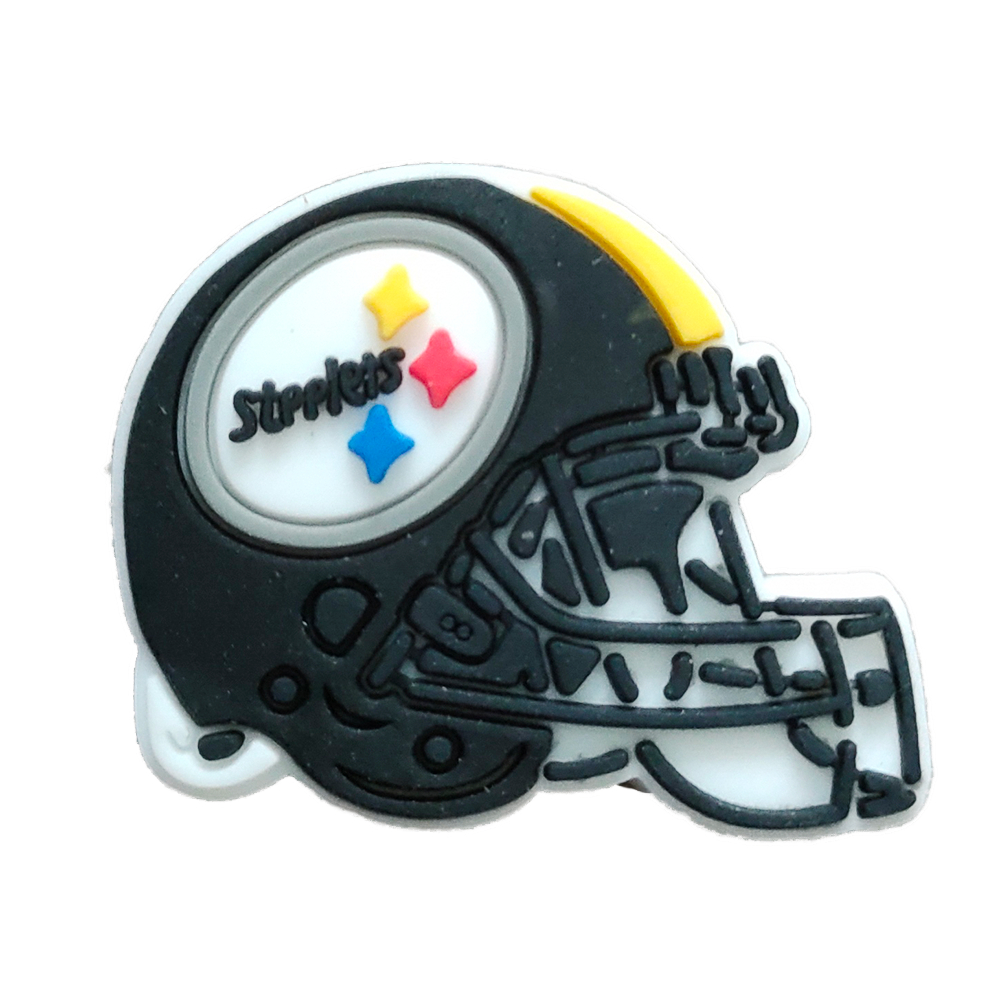 1pcs Rugby Football Helmet Charms Sandals Pendant Button Original
