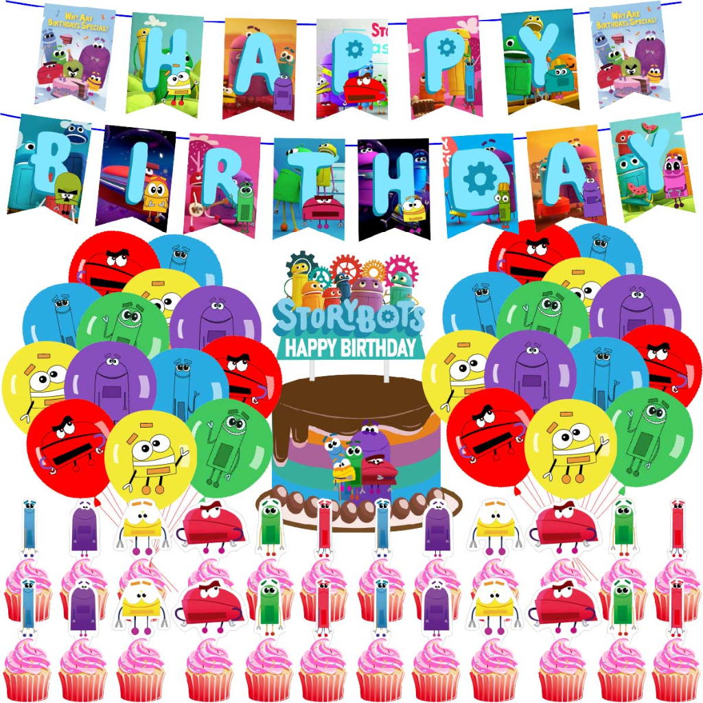 ask the storybots birthday party supplies cake topper balloons banner ...