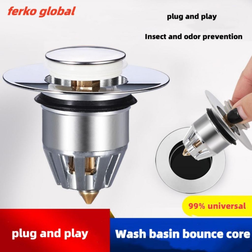 Bathroom wash basin bounce core drain pipe, stainless steel flap plate ...