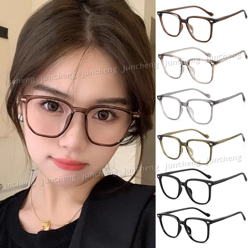 Korean Retro Square Eyeglass Frame Anti Blue Light Glasses For Women