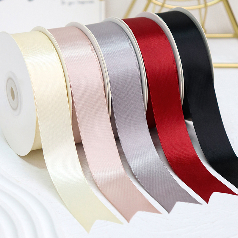 22.5metres/roll 25mm double-sided solid color ribbon DIY handmade ...