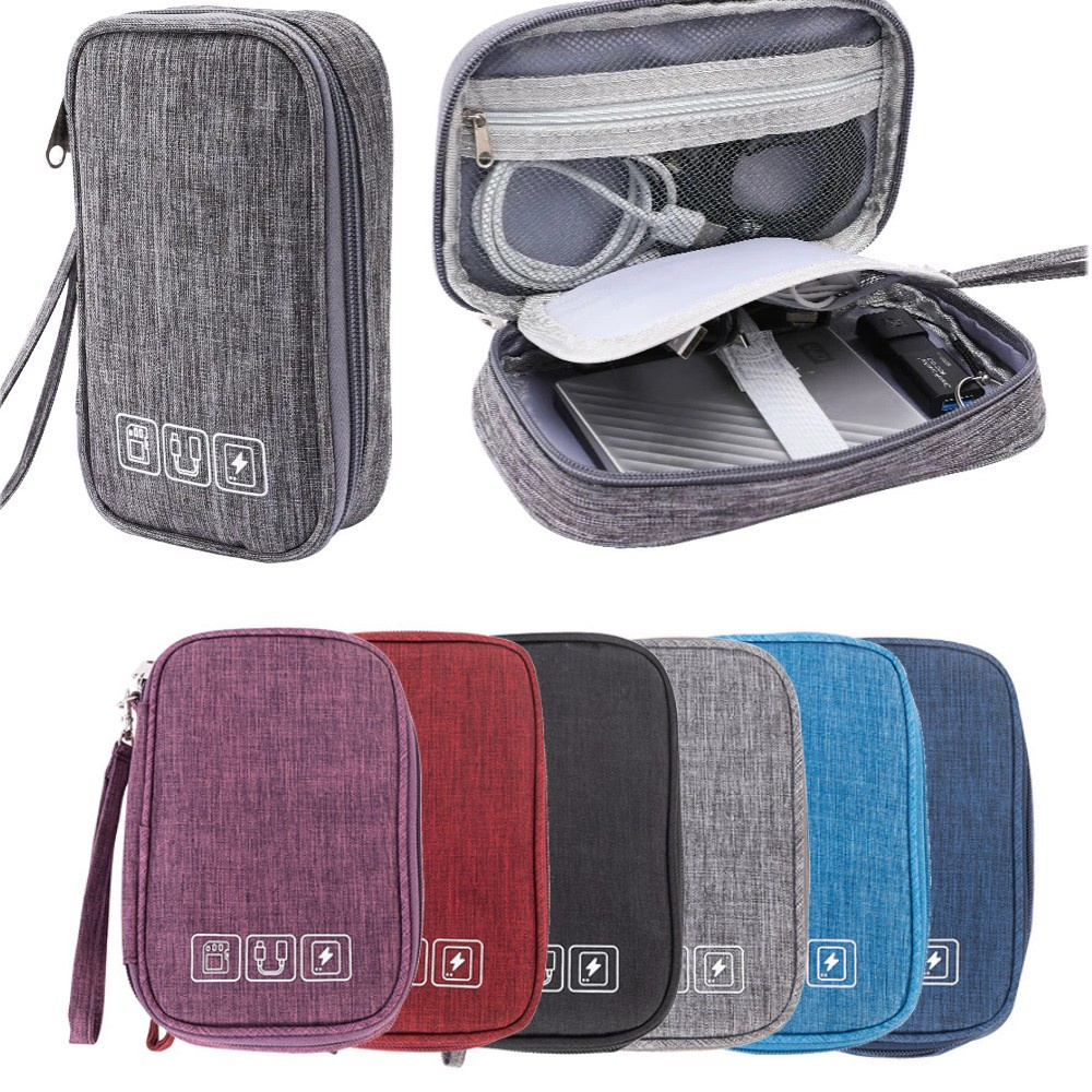 Portable Waterproof High-capacity Travel Shockproof Cable Storage Bag ...