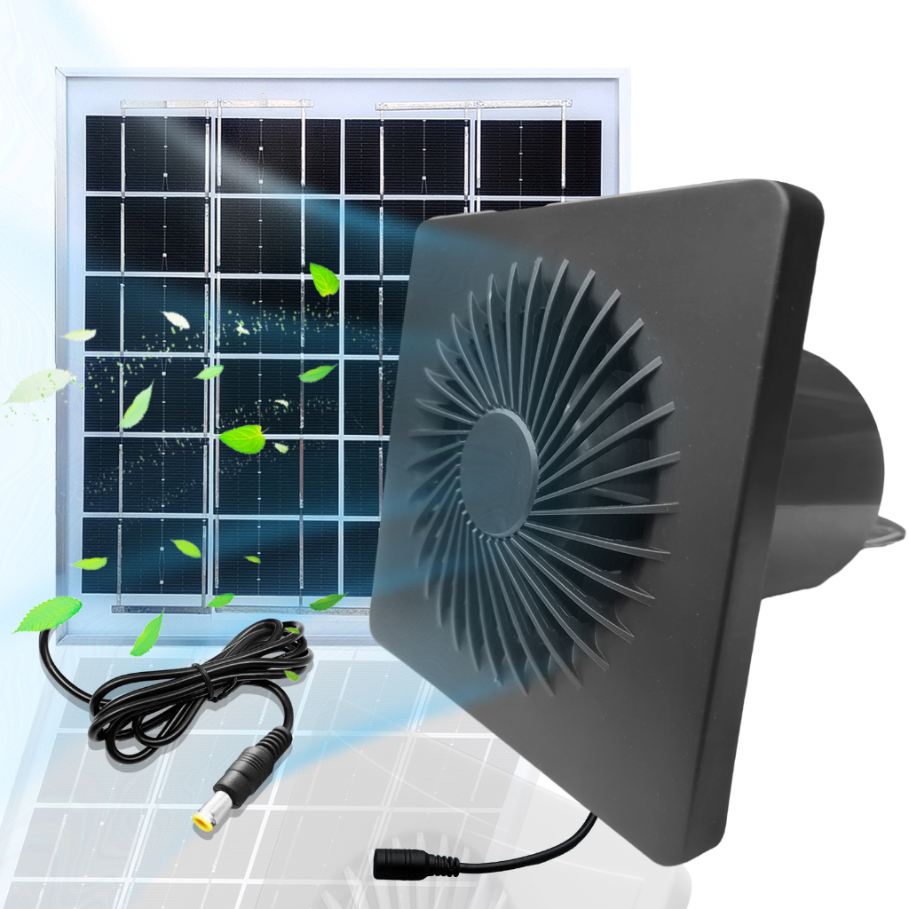 8W solar fan, solar fan with waterproof solar panel, 4-inch Whole-house ...