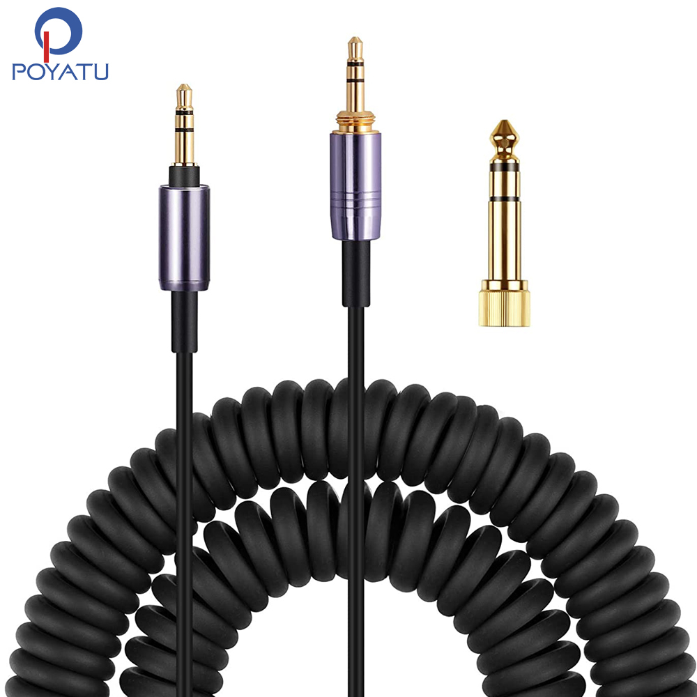 Poyatu Spring Relief Coiled Headphone Cable for Philips Fidelio X2HR L2