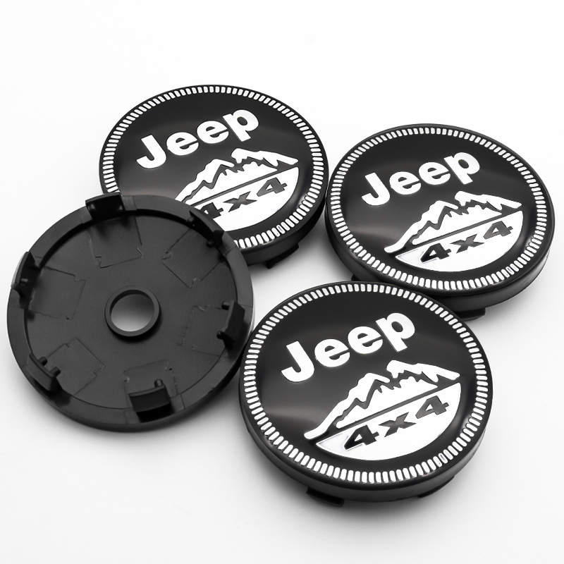 4x 60mm Jeep Nabendeckel Felgendeckel Radkappen