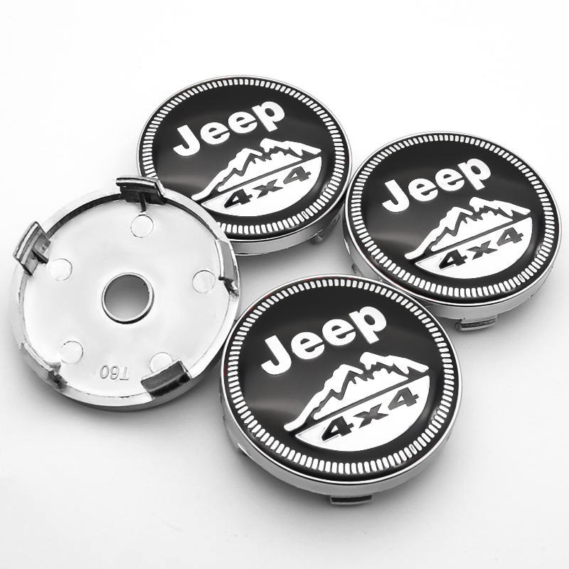 4x 60mm Jeep Nabendeckel Felgendeckel Radkappen