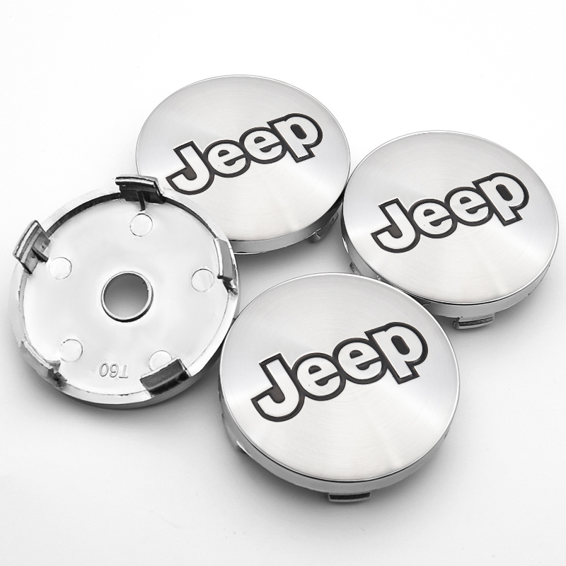 4x 60mm Jeep Nabendeckel Felgendeckel Radkappen