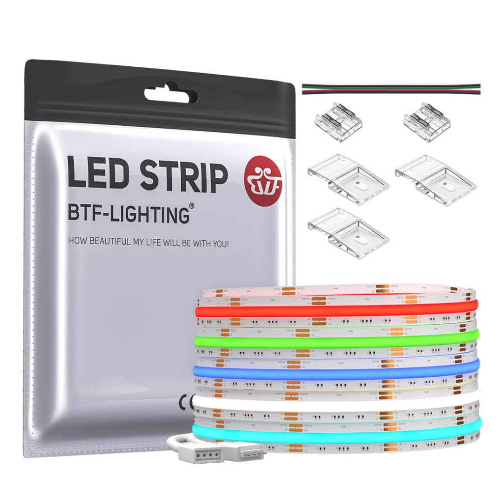 BTF LIGHTING FCOB COB RGB LED Strip Light Flexible High Density Uniform Lighting 810LEDs m 840LEDs m DC12V DC24V 10mm Width Suitable for home interior decoration Shopee Malaysia