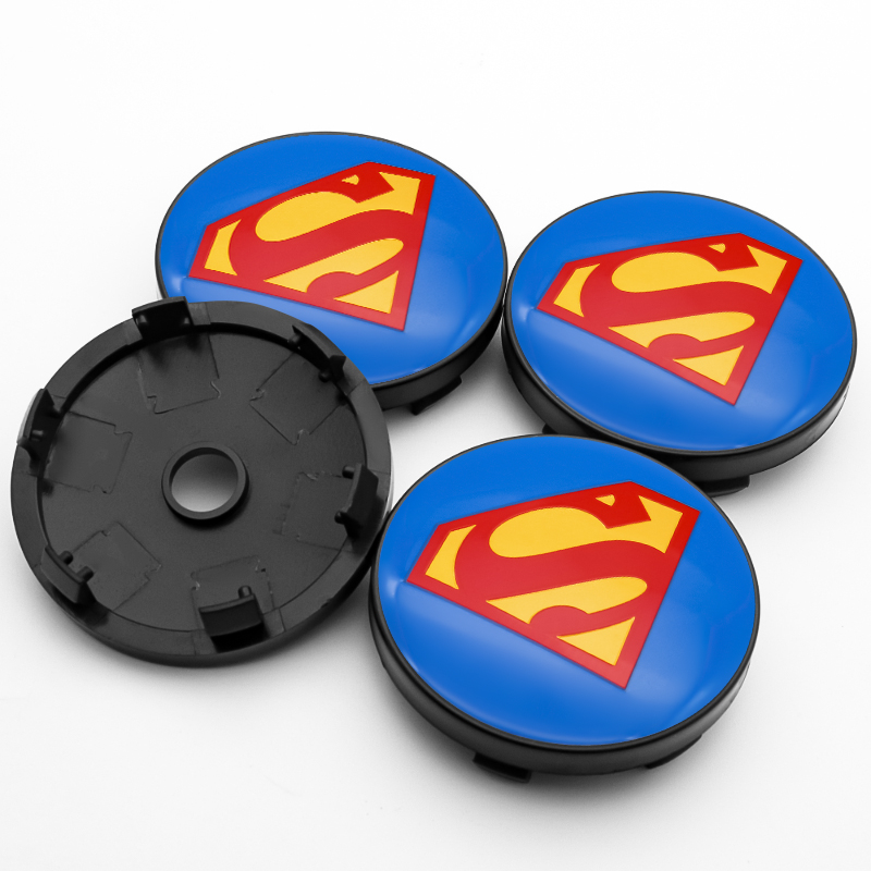 4x 60mm Superman Nabendeckel Felgendeckel Radkappen