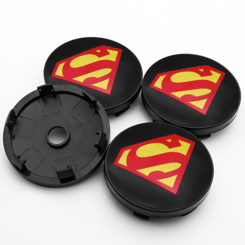 4x 60mm Superman Nabendeckel Felgendeckel Radkappen