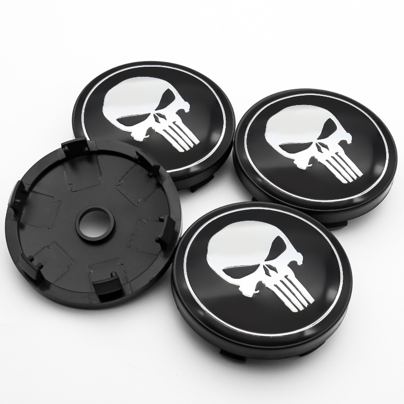 4x 60mm Punisher Nabendeckel Felgendeckel Radkappen