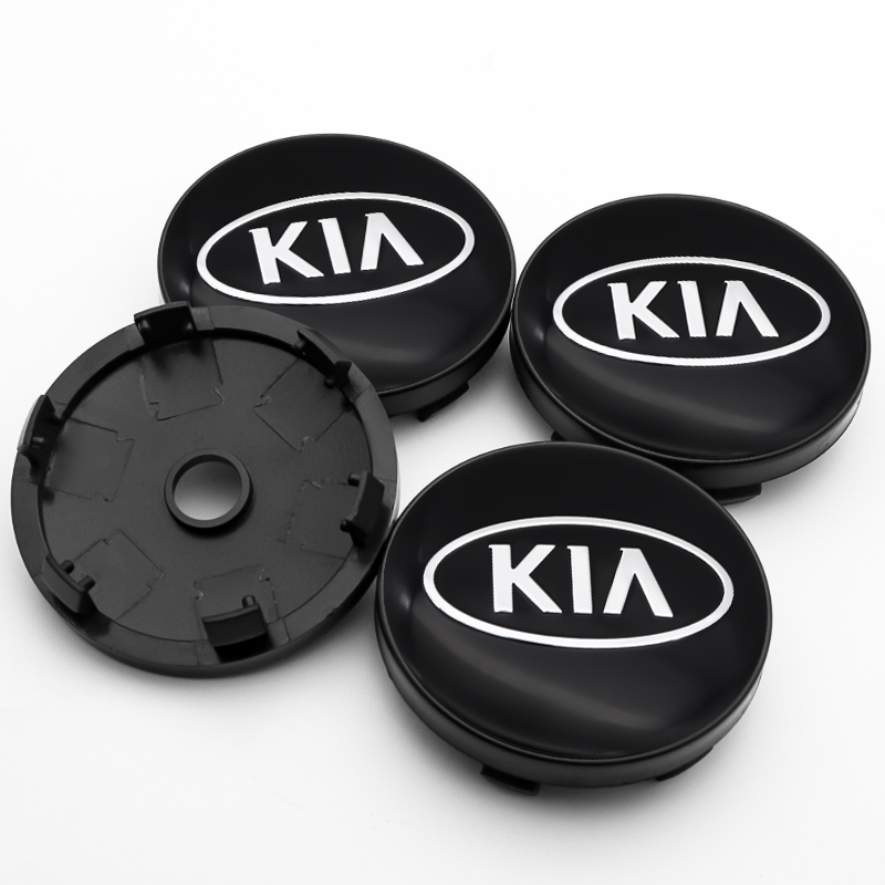 4x 60mm KIA Nabendeckel Felgendeckel Radkappen