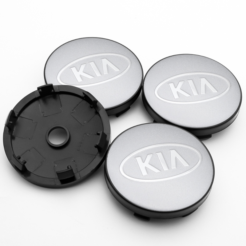 4x 60mm KIA Nabendeckel Felgendeckel Radkappen