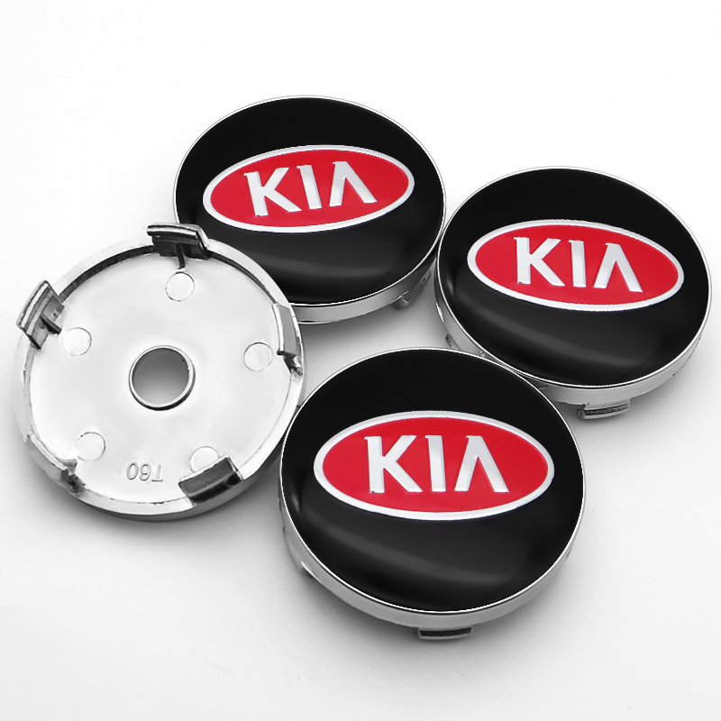 4x 60mm KIA Nabendeckel Felgendeckel Radkappen