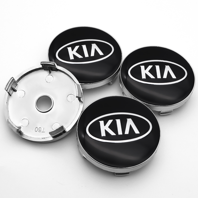 4x 60mm KIA Nabendeckel Felgendeckel Radkappen