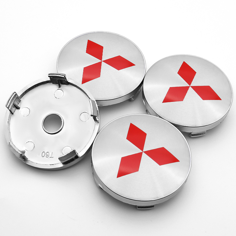 4x 60mm Mitsubishi Nabendeckel Felgendeckel Radkappen