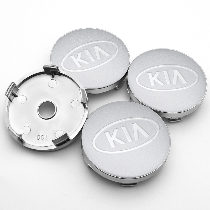 4x 60mm KIA Nabendeckel Felgendeckel Radkappen