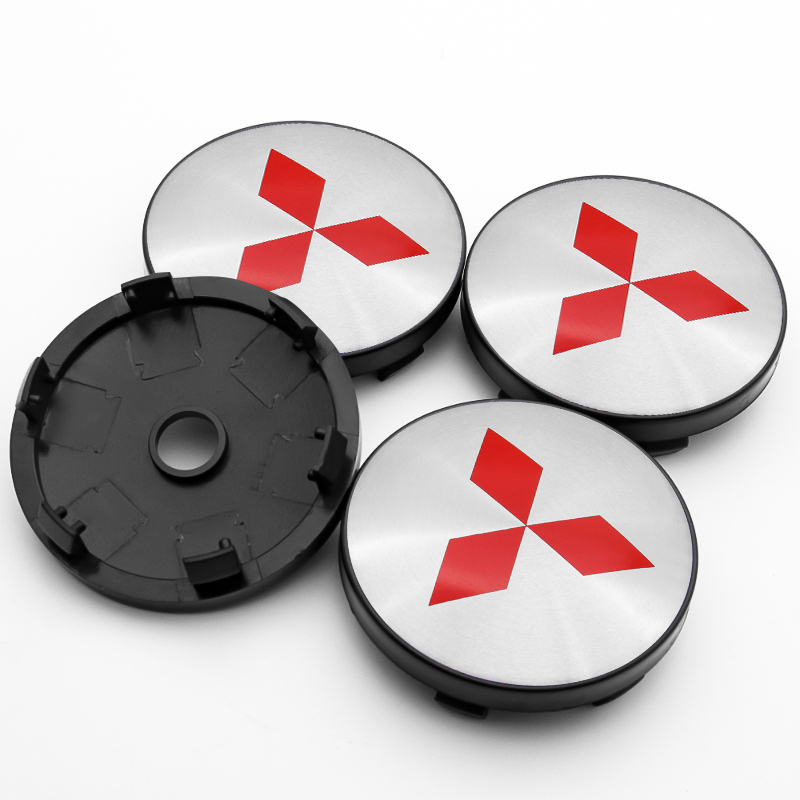 4x 60mm Mitsubishi Nabendeckel Felgendeckel Radkappen