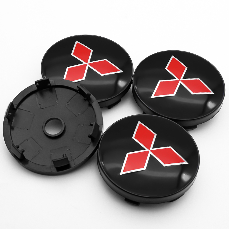 4x 60mm Mitsubishi Nabendeckel Felgendeckel Radkappen