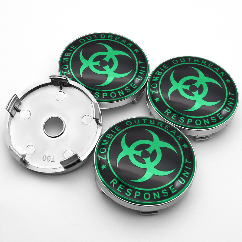 4x 60mm Zombie Nabendeckel Felgendeckel Radkappen