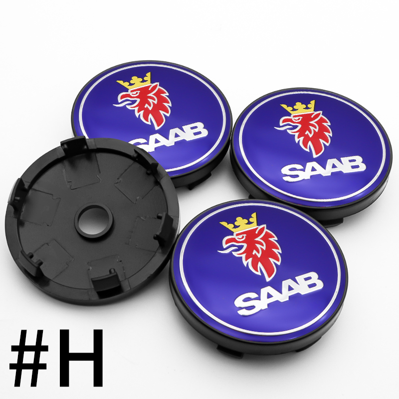 4x 60mm SAAB Nabendeckel Felgendeckel Radkappen