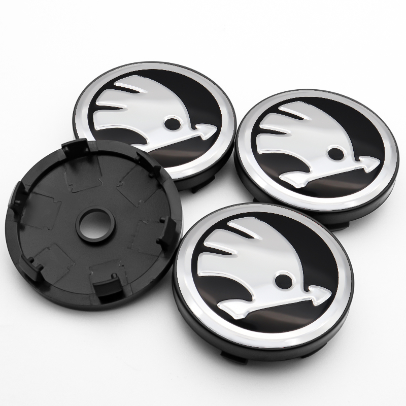 4x 60mm Skoda Nabendeckel Felgendeckel Radkappen