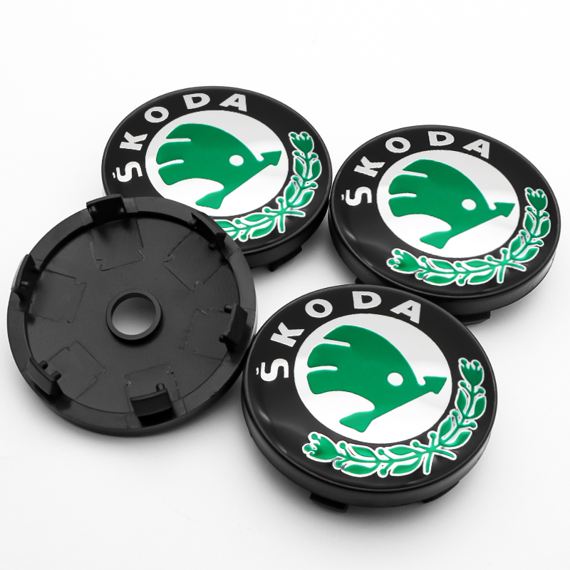 4x 60mm Skoda Nabendeckel Felgendeckel Radkappen