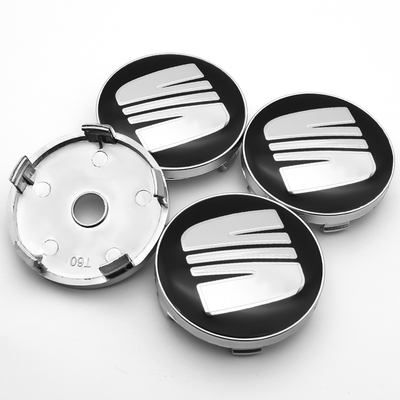 4x 60mm Seat Nabendeckel Felgendeckel Radkappen