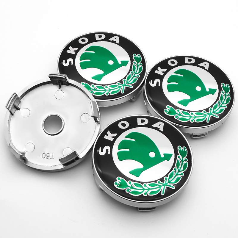 4x 60mm Skoda Nabendeckel Felgendeckel Radkappen