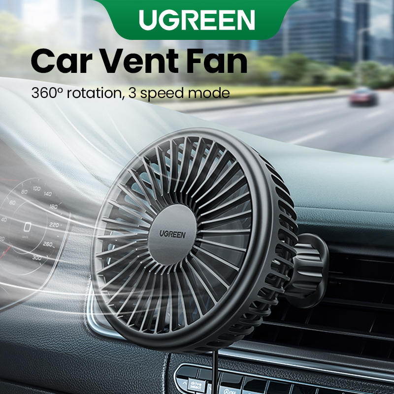 UGREEN USB Car Vent Fan 360° Adjustable 3 Speed Settings Safe and Stable Shopee Malaysia