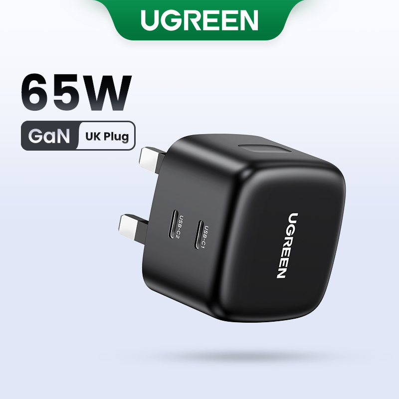 UGREEN 65W USB C PD Charger, GaN Charger Dual Type C Wall Charger Plug, USB  Power Adapter Compatible with Macbook, iPhone, iPad, XPS, Matebook, Lenovo  Yoga, HP, Asus, Acer, Laptops and More