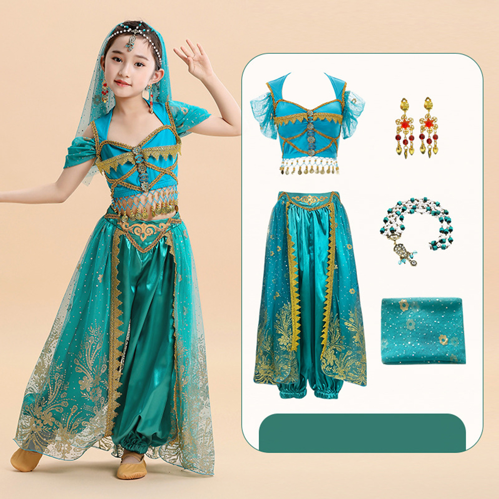 LOlanta Kids Indian Belly Dance Set Princess Halloween Costume Aladdin ...