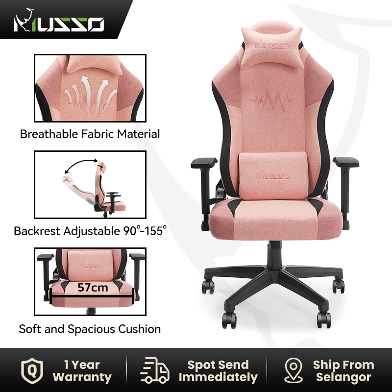 MUSSO Heartbeat Series Gaming Chair for Lovers Adjustable Fabric