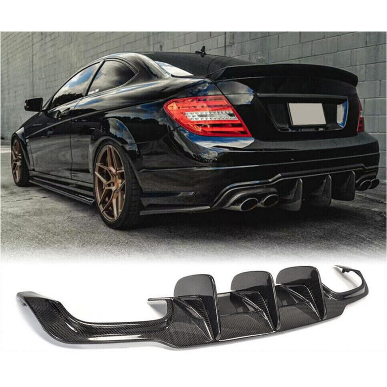 For Mercedes Benz C Class W204 C63 AMG C300 Carbon Fiber Rear Bumper ...