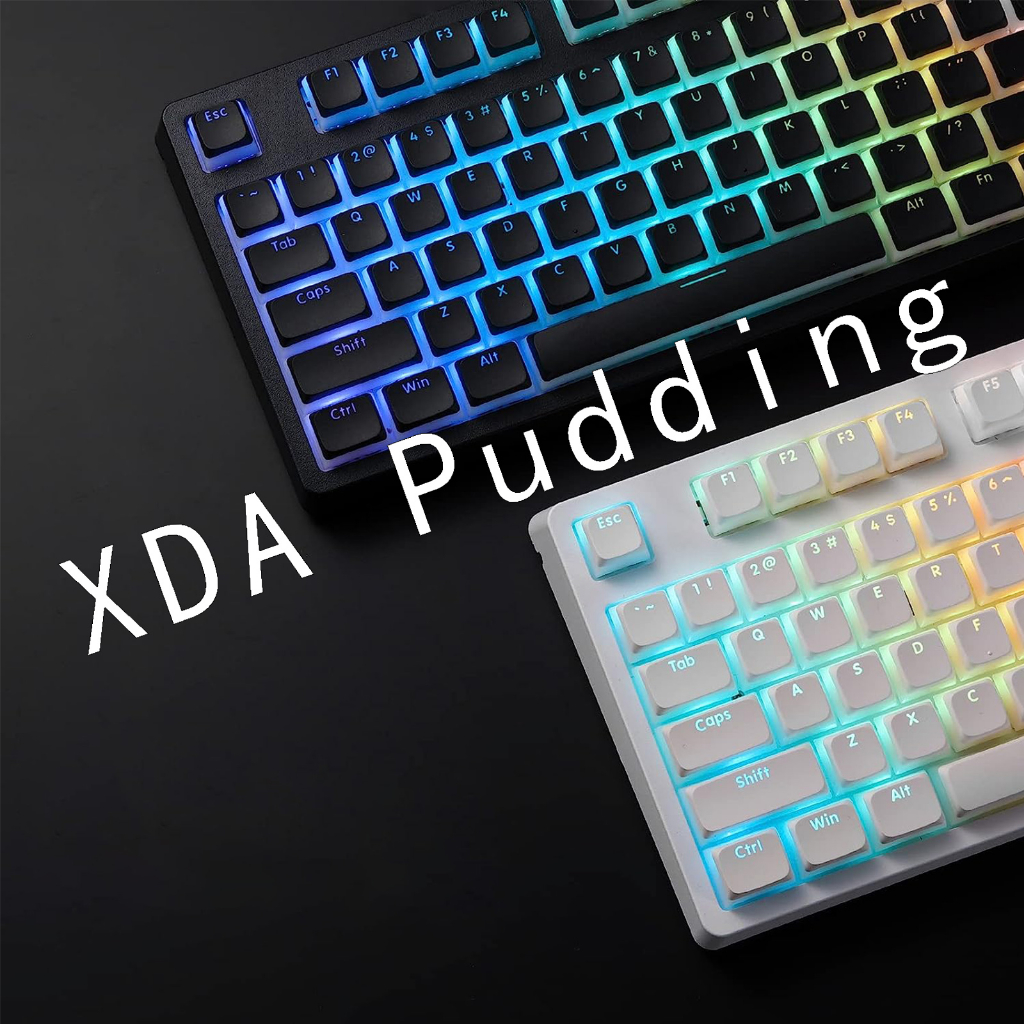 XDA Profile Pudding Keycaps Set, PBT Double Shot Translucent for ISO