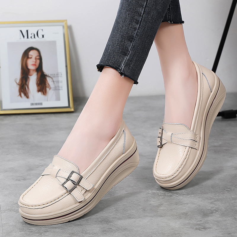 Women Summer Genuine Leather Platform Shoes 3