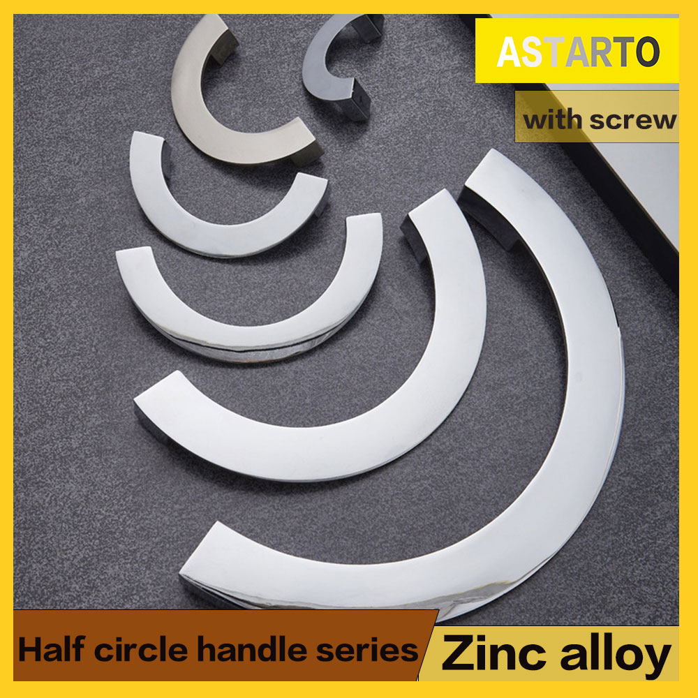 ASTARTO Semicircle Handle Modern Simple Pair Packing Round Cabinet Door ...