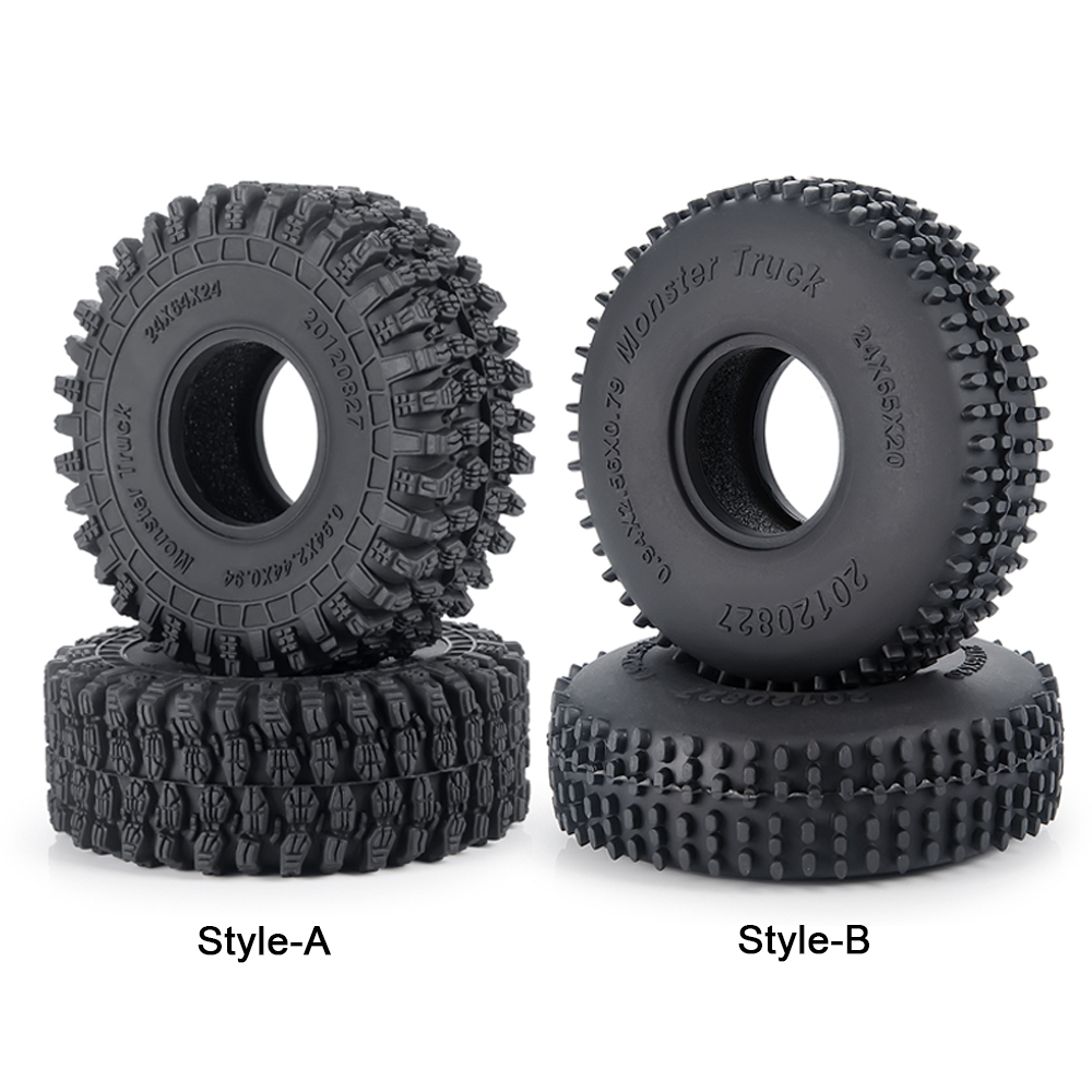 4PCS 1.0 Inch Wheels Tires Soft Rubber Tyres Rock Terrain for 1/18 ...