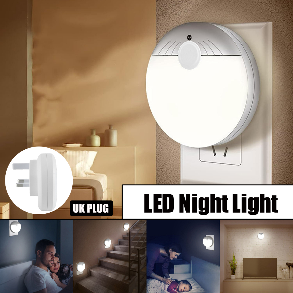 LED Night Light Motion Sensor Plugin Wall Light Warm White Light Sensor Light for Hallway