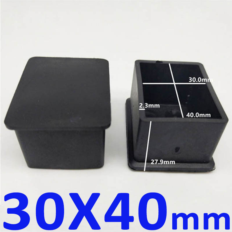 Square Plastic Chair Leg Caps Nonslip Table Foot Black Dust Cover