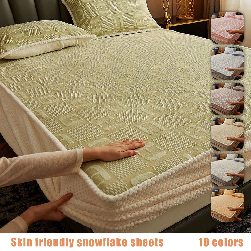 New Style Milk Fleece Bed Sheet SinglePiece Thickened Coral Fleece