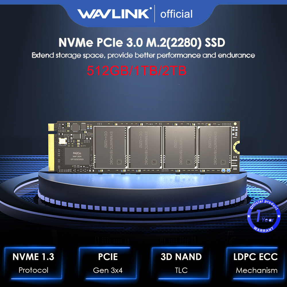 Wavlink 512G 1TB 2TB NVMe SSD PCIe Gen3x4 M.2 2280 Internal Gaming ...